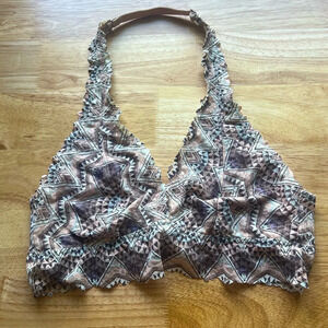 PINK Victoria's Secret Patterned Bralette - Brown and Cream